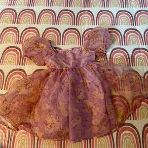 Girls Pink Puff Sleeve Pikachu Pokémon Dress 6/7